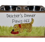 Double Wooden Raised Dog Bowl Stand